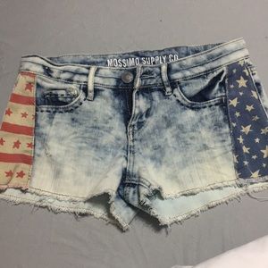 American flag jean shorts